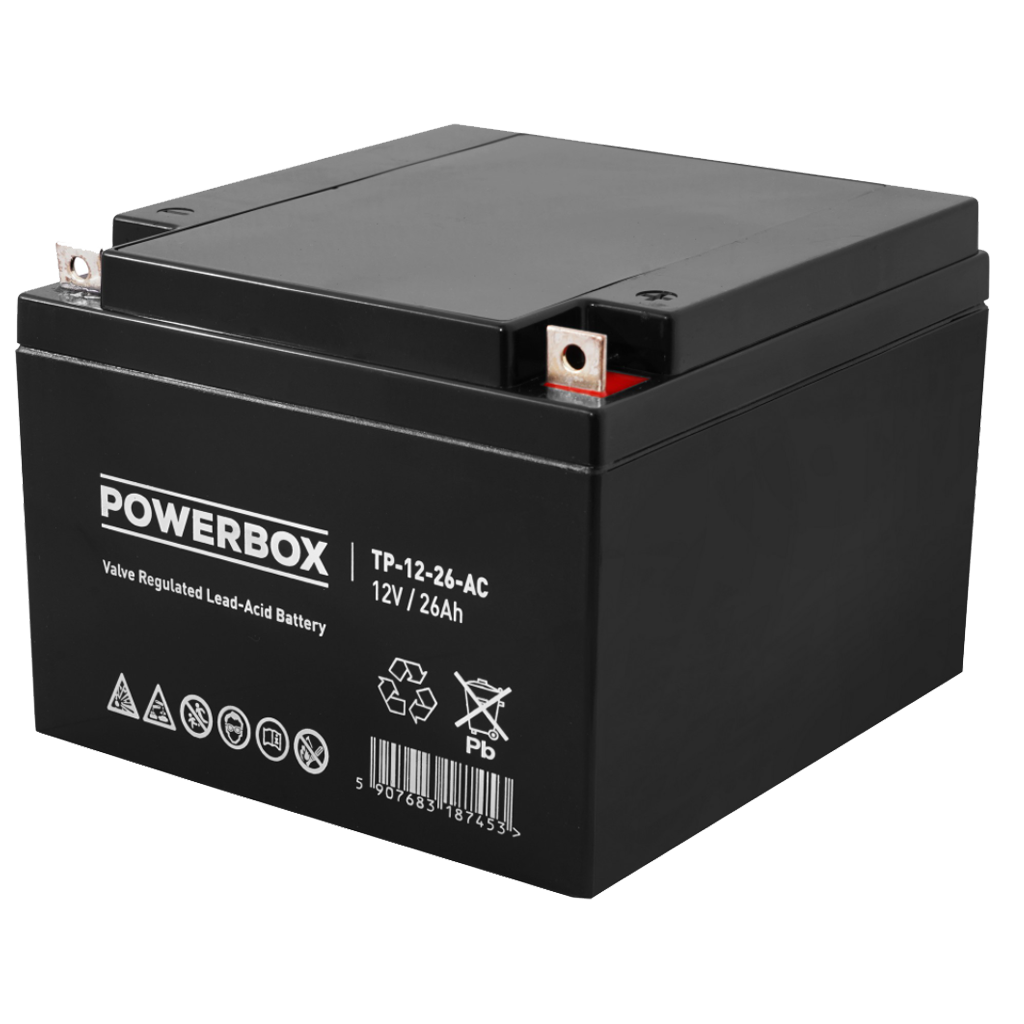 12V 26Ah (1) POWERBOX Akumulator VRLA AGM 12V 26Ah - obrazek 1