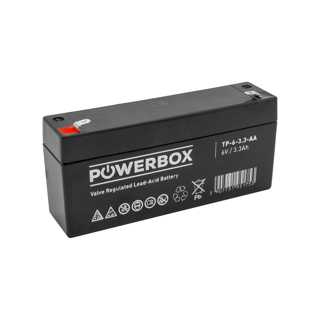 6V 3,3Ah ntc min POWERBOX Akumulator VRLA AGM 6V 3,3Ah - obrazek 1