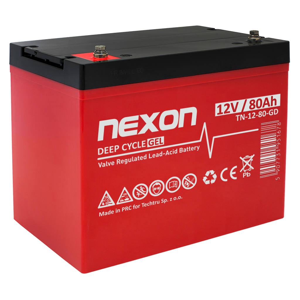 TN 12V 80Ah 1 NEXON Akumulator VRLA GEL 12V 80Ah - obrazek 1
