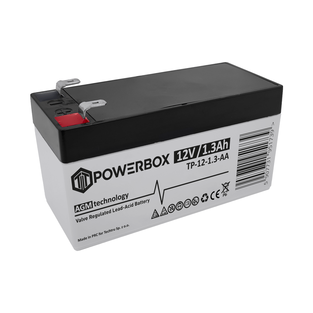 TP-12-1.3 POWERBOX Akumulator VRLA AGM 12V 1,3Ah - obrazek 1