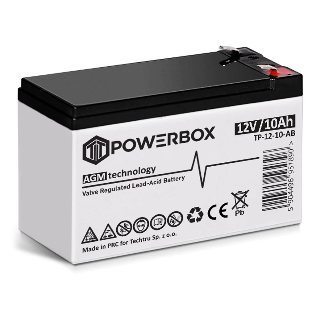 TP-12-10-AB 1 POWERBOX Akumulator VRLA AGM 12V 10Ah - obrazek 1