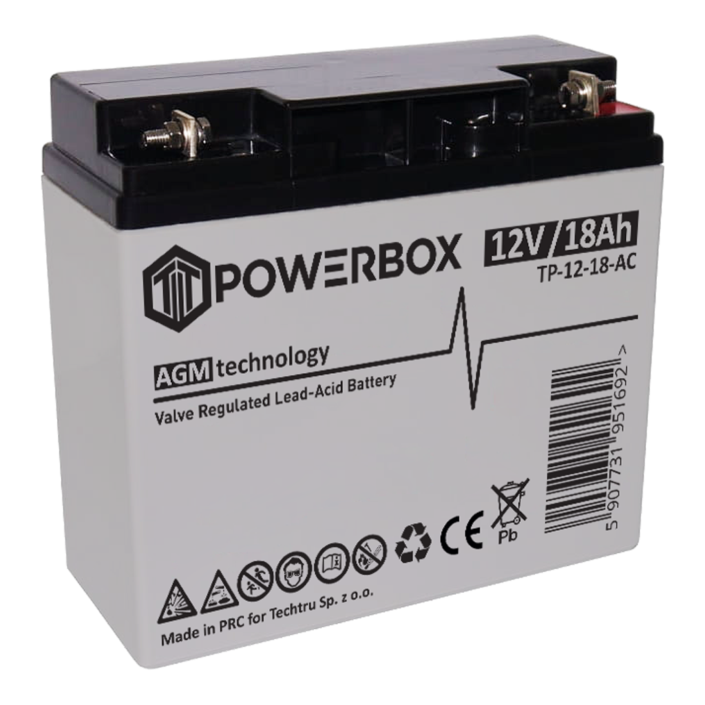 TP-12-18 POWERBOX Akumulator VRLA AGM 12V 18Ah - obrazek 1