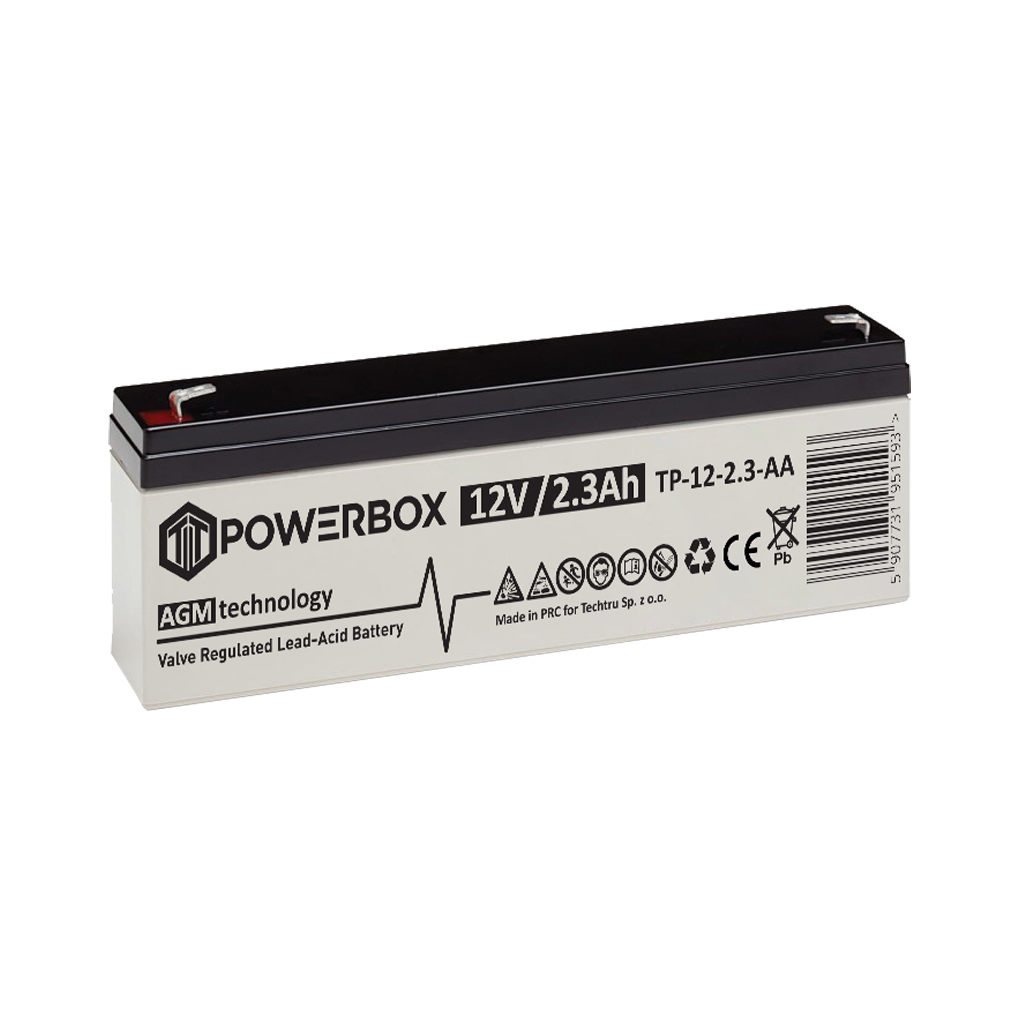 TP-12-2.3 POWERBOX Akumulator VRLA AGM 12V 2,3Ah - obrazek 1