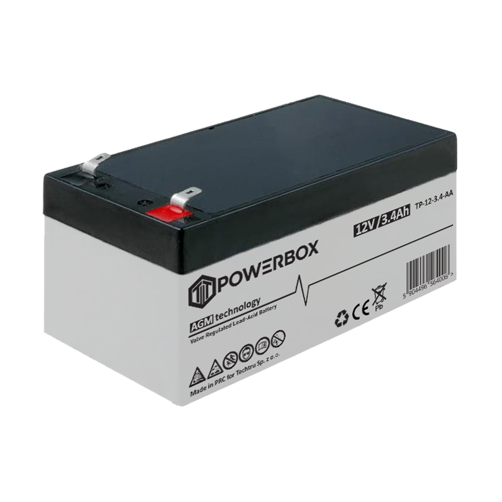 TP-12-3.4 POWERBOX Akumulator VRLA AGM 12V 3,4Ah - obrazek 1