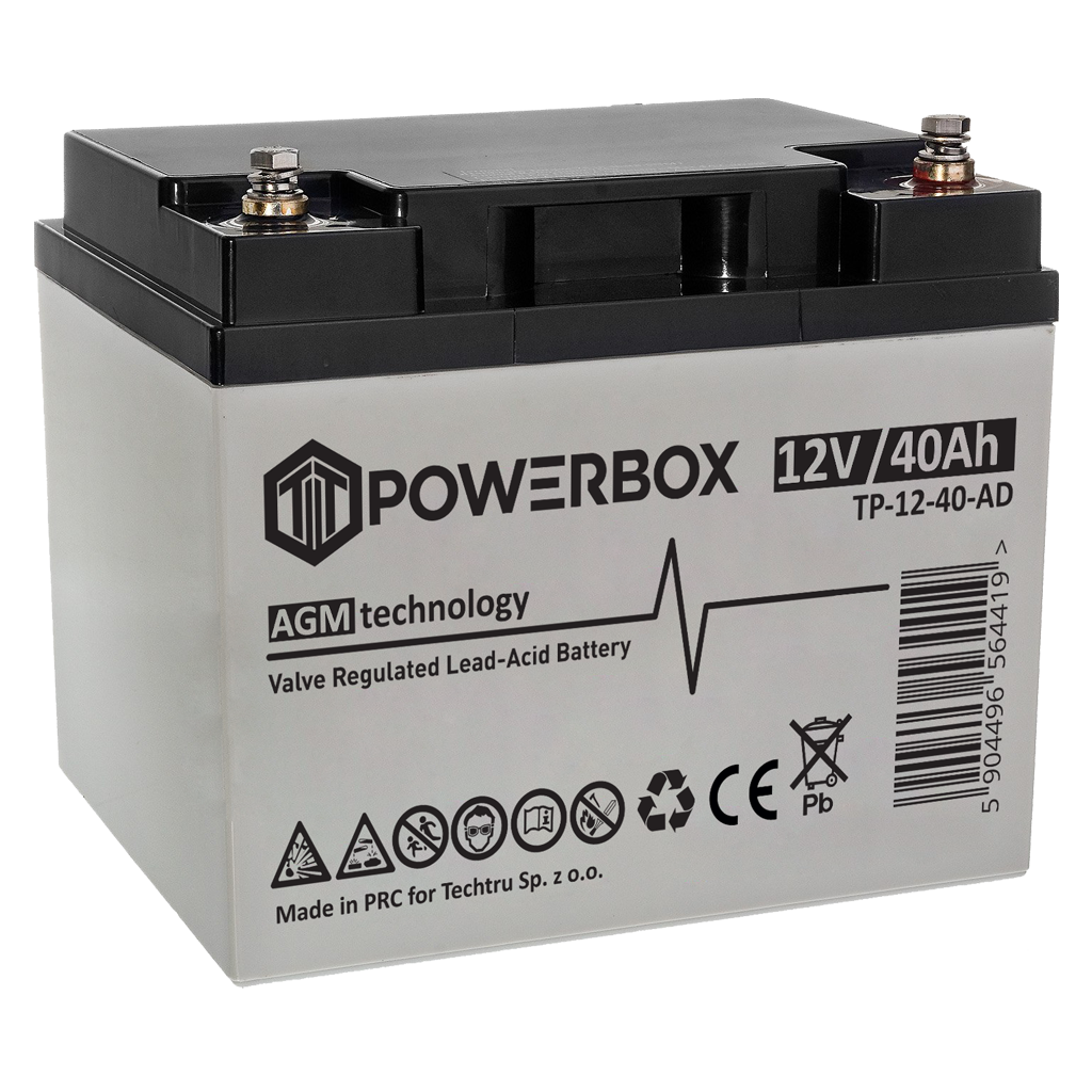 TP-12-40 POWERBOX Akumulator VRLA AGM 12V 40Ah - obrazek 1