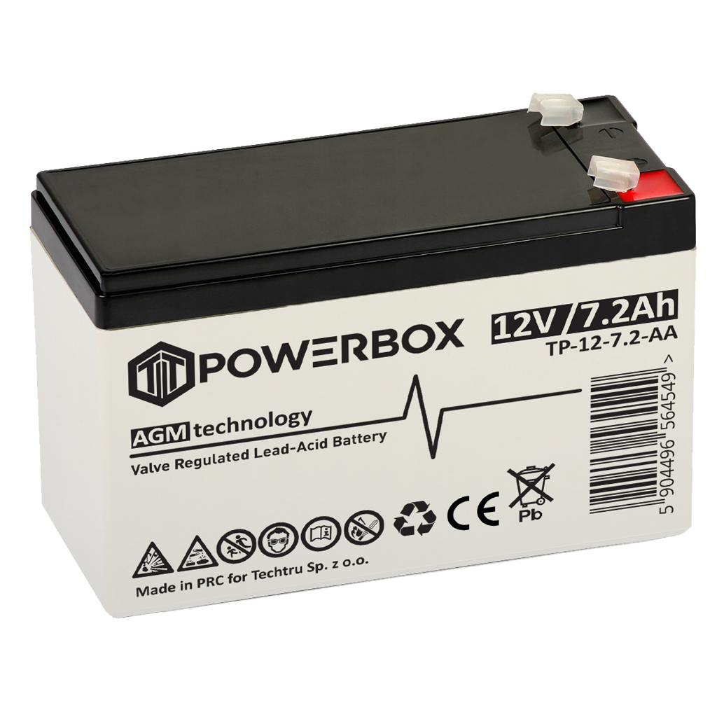 TP-12-7.2 POWERBOX Akumulator VRLA AGM 12V 7,2Ah - obrazek 1
