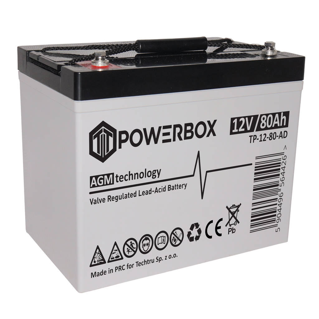 TP-12-80 POWERBOX Akumulator VRLA AGM 12V 80Ah - obrazek 1