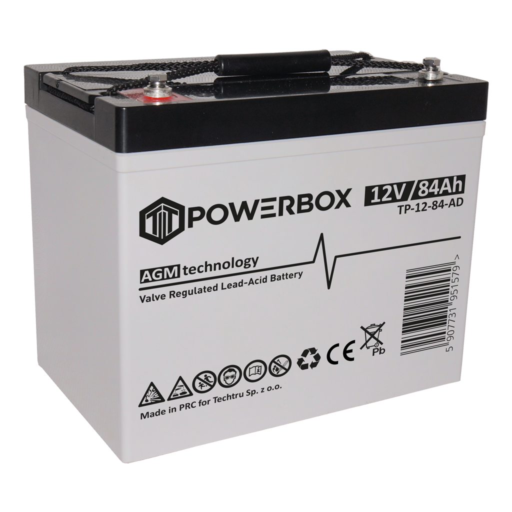 TP-12-84 POWERBOX Akumulator VRLA AGM 12V 84Ah - obrazek 1