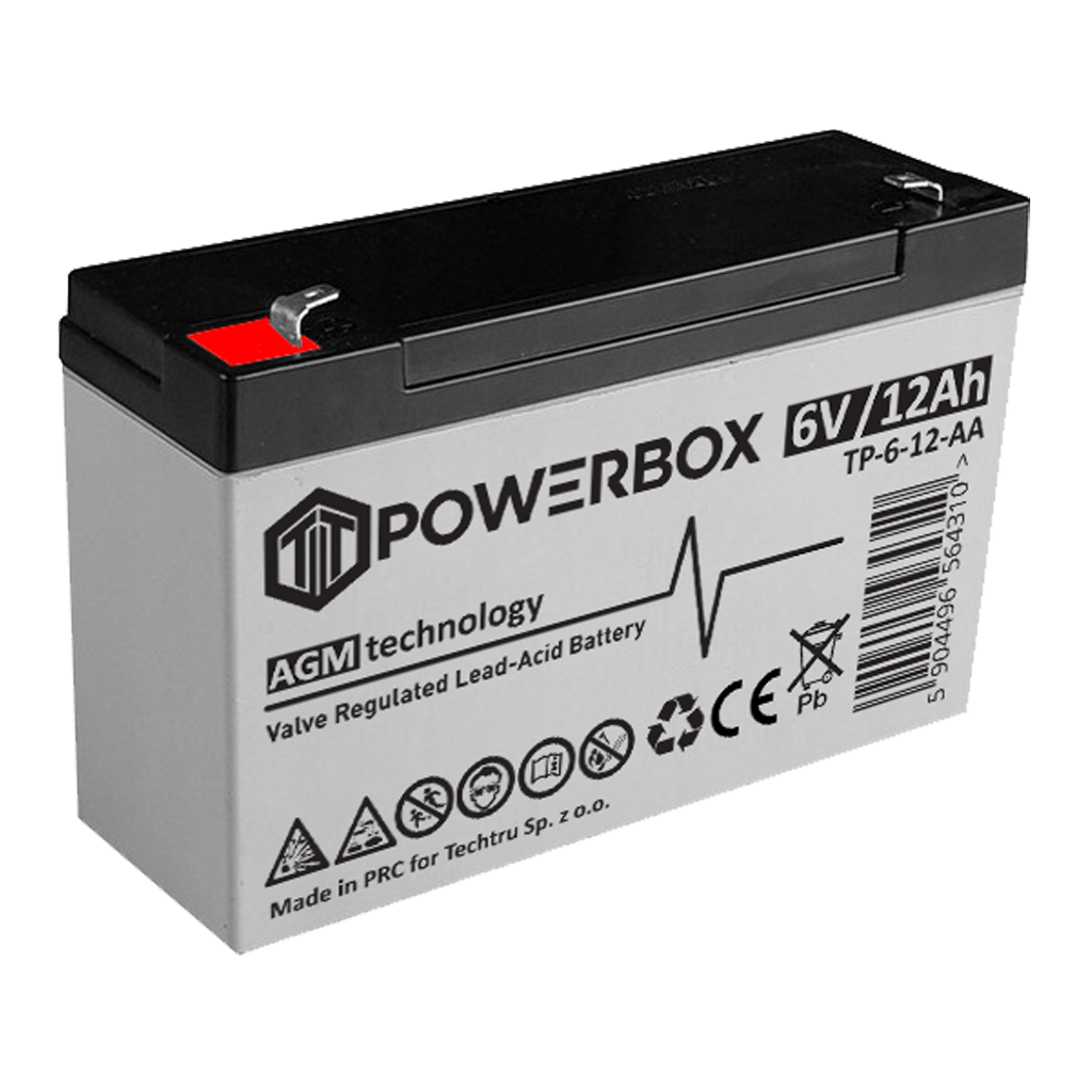 TP-6-12 POWERBOX Akumulator VRLA AGM 6V 12Ah - obrazek 1