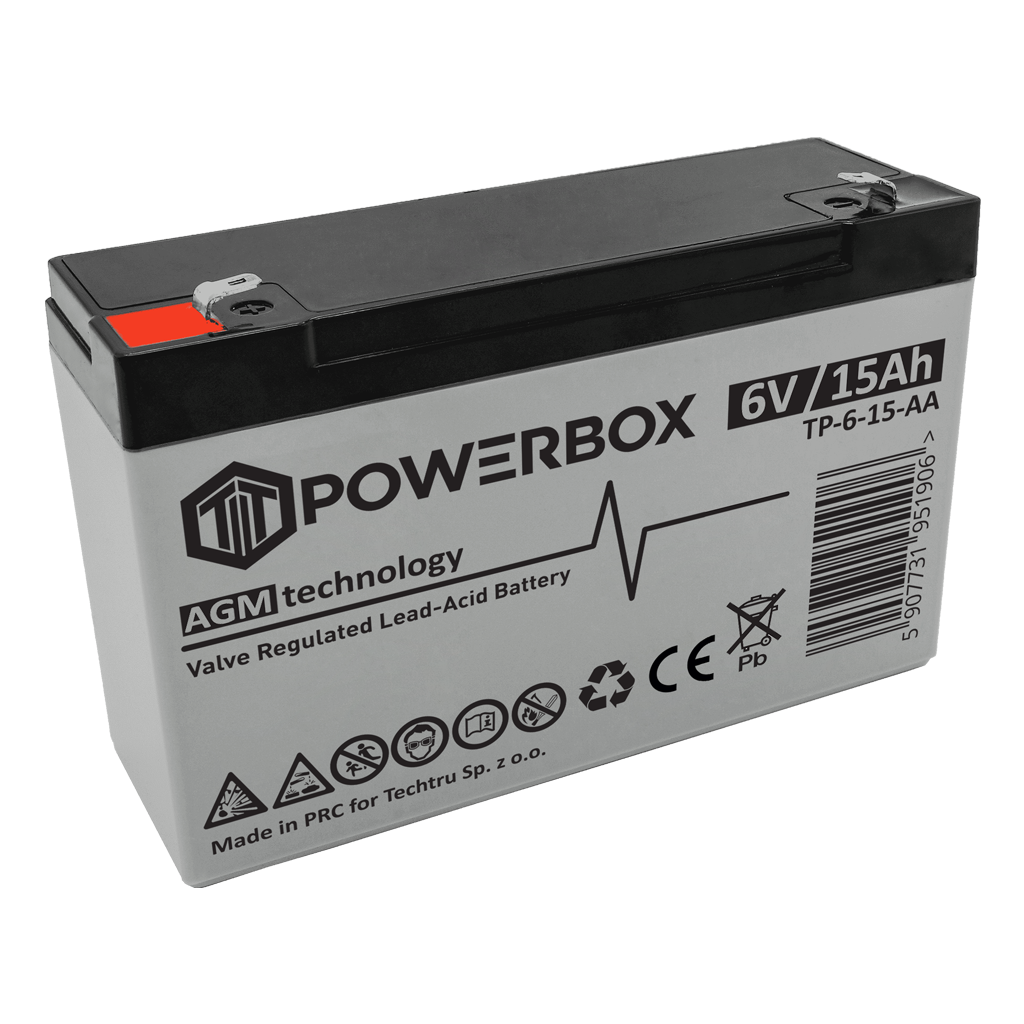 TP-6-15 POWERBOX Akumulator VRLA AGM 6V 15Ah - obrazek 1