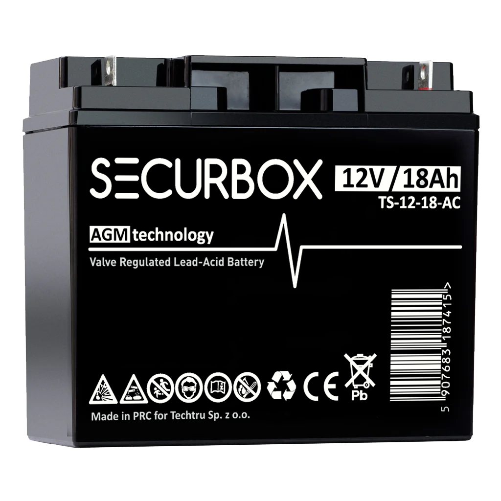 TS-12-18 SECURBOX Akumulator VRLA AGM 12V 18Ah - obrazek 1