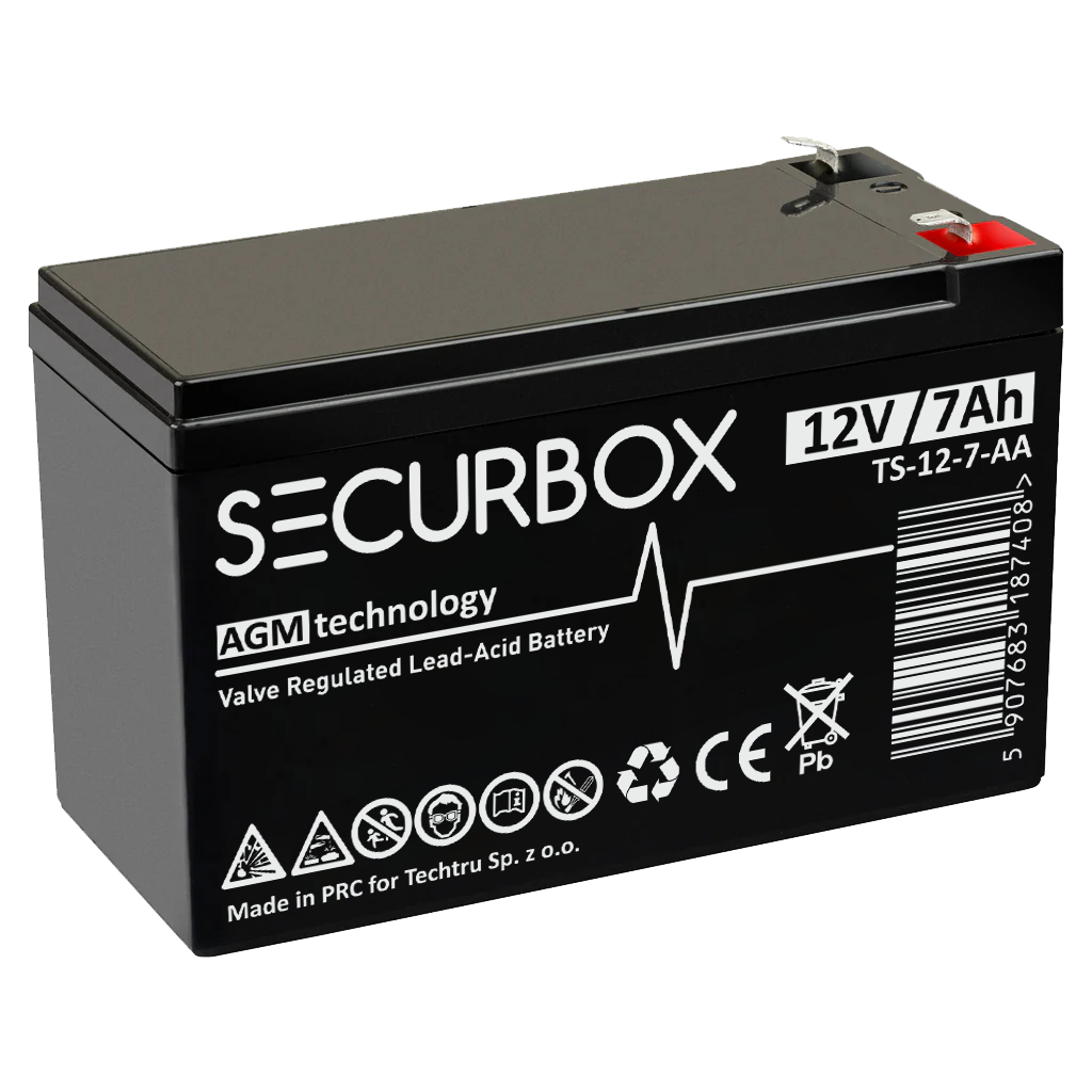 TS-12-7 SECURBOX Akumulator VRLA AGM 12V 7Ah - obrazek 1