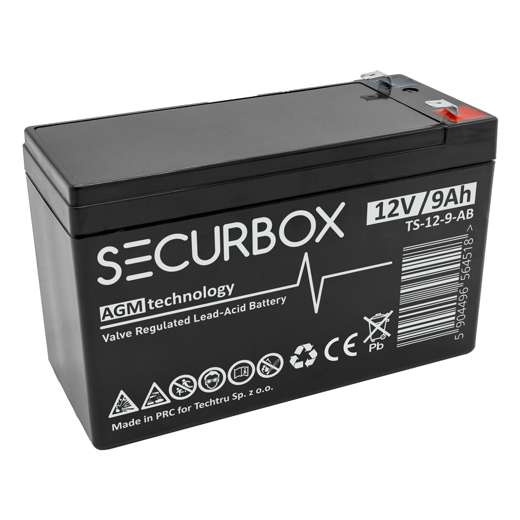 TS 12-9 SECURBOX Akumulator VRLA AGM 12V 9Ah - obrazek 1