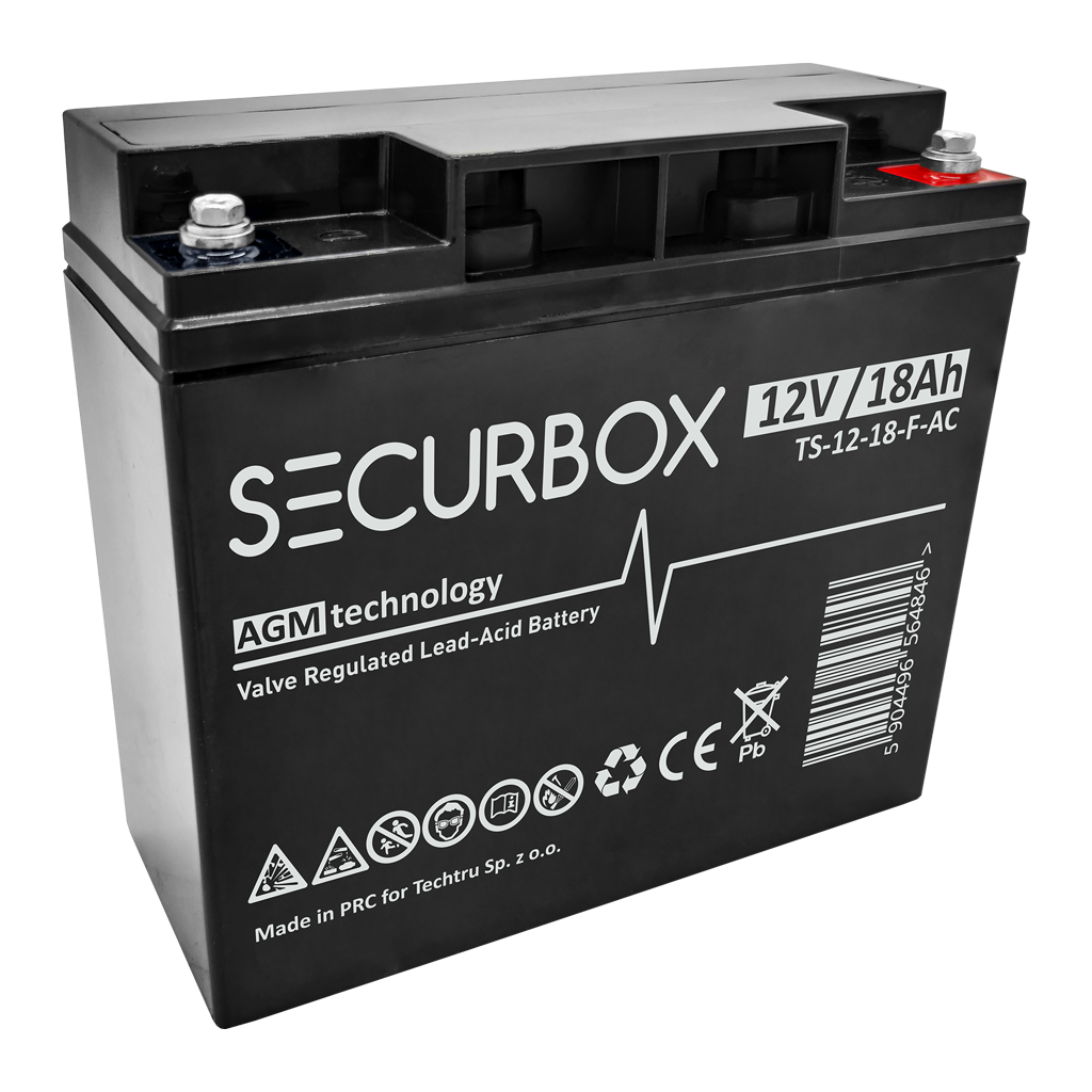 TS 12V 18Ah FFFF SECURBOX (F) Akumulator VRLA AGM 12V 18Ah - obrazek 1