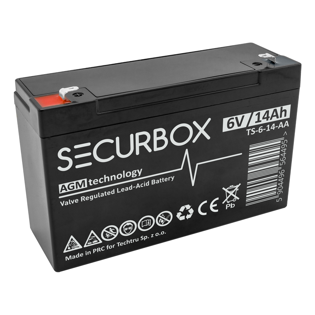 TS 6-14 SECURBOX Akumulator VRLA AGM 6V 14Ah - obrazek 1
