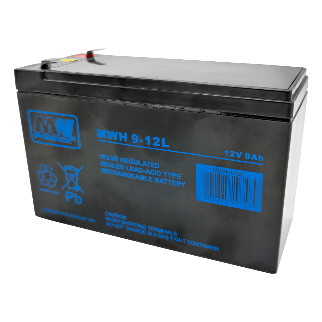 MWH 12V 9Ah 3 MWH Akumulator VRLA AGM 12V 9Ah - obrazek 1