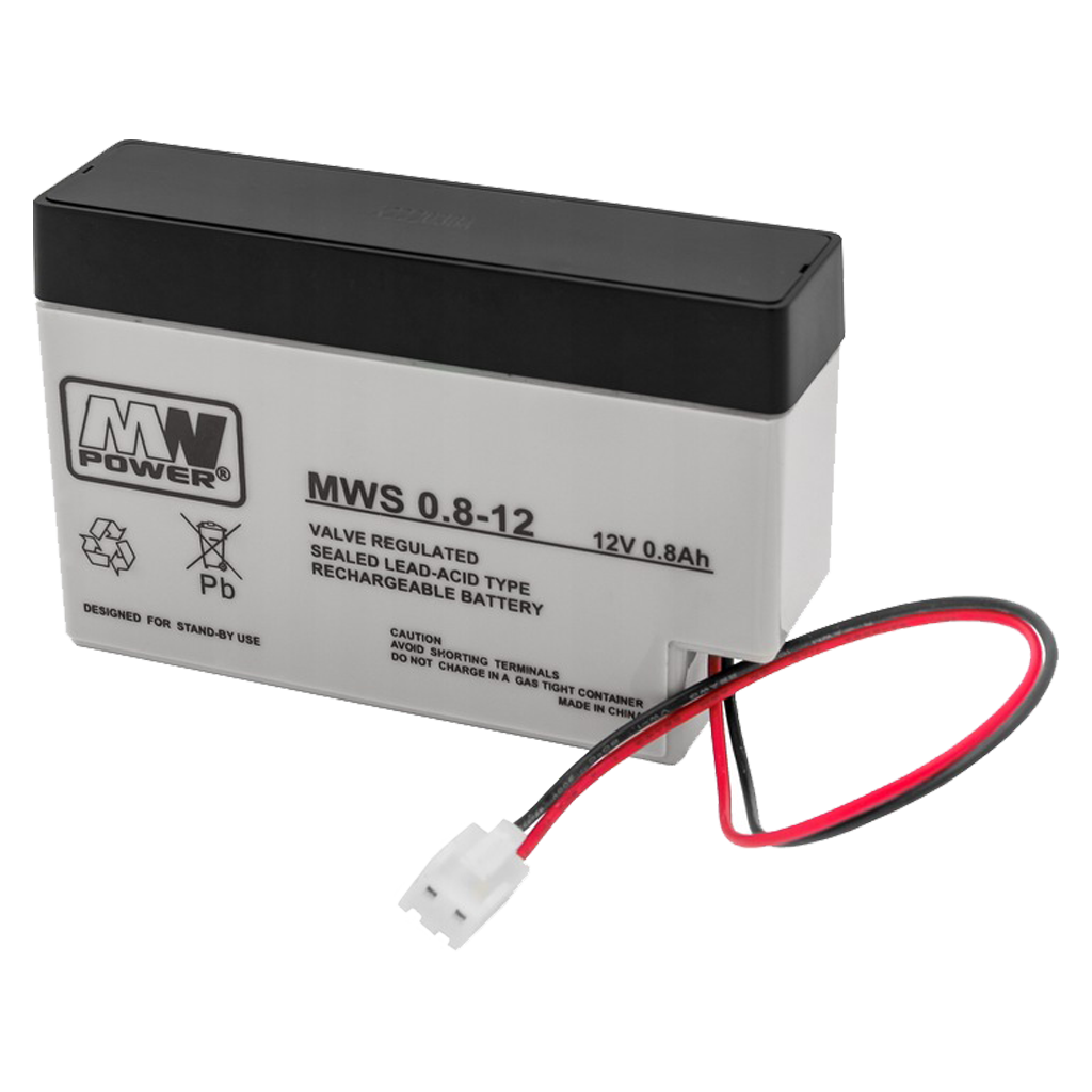 MWS-12-0.8 MWS Akumulator VRLA AGM 12V 0.8Ah - obrazek 1