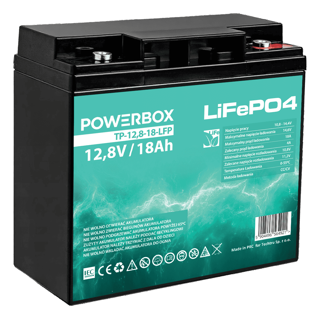 TP-12.8-18-LFP POWERBOX Akumulator LiFePO4 12,8V 18Ah - obrazek 1