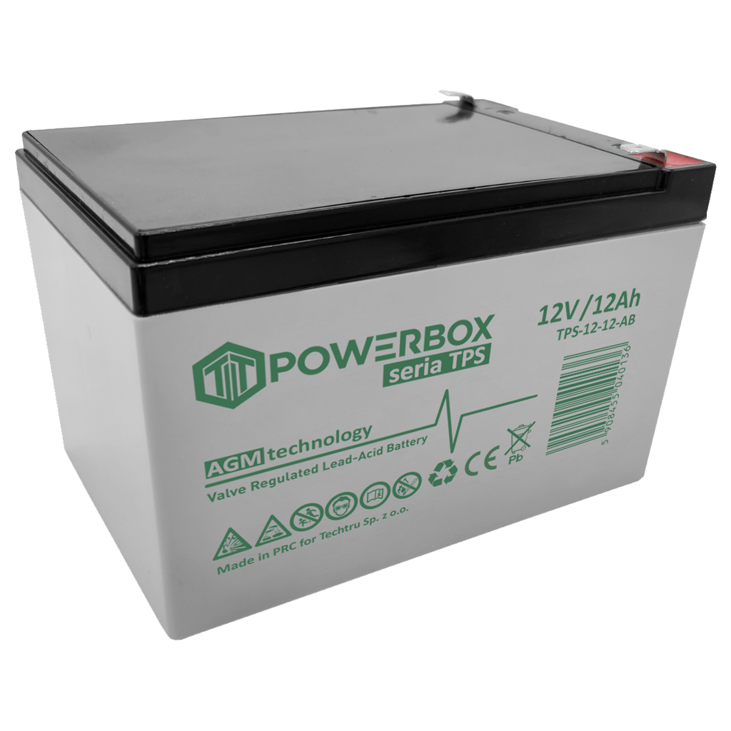 TPS-12-12-AB POWERBOX TPS Akumulator VRLA AGM 12V 12Ah - obrazek 1