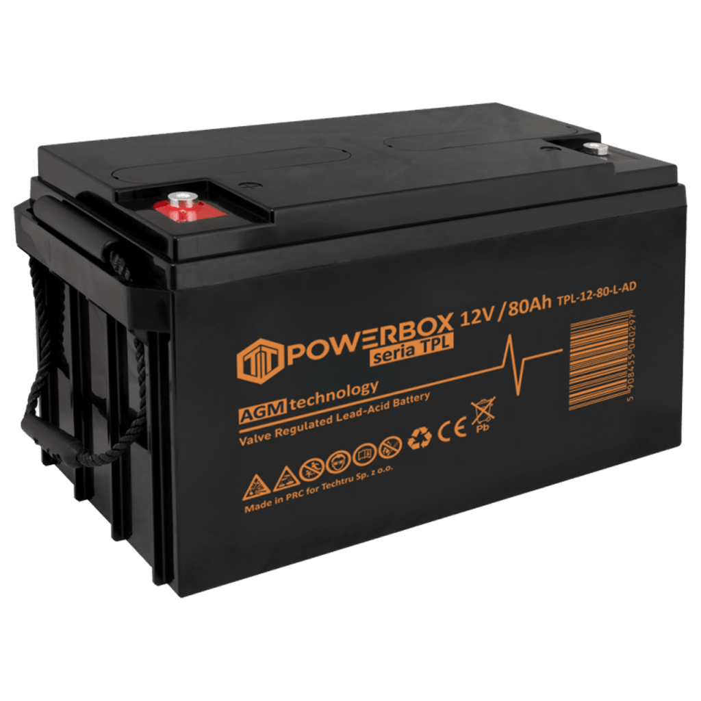 TPL-12-80-L-AD POWERBOX TPL Akumulator VRLA AGM 12V 80Ah (L) - obrazek 1