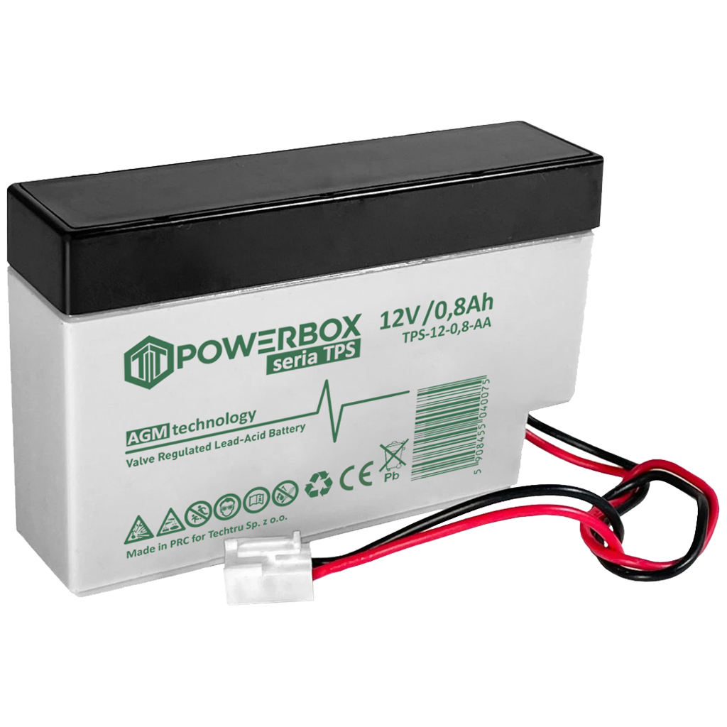 TPS-12-0,8-AA POWERBOX TPS Akumulator VRLA AGM 12V 0,8Ah - obrazek 1