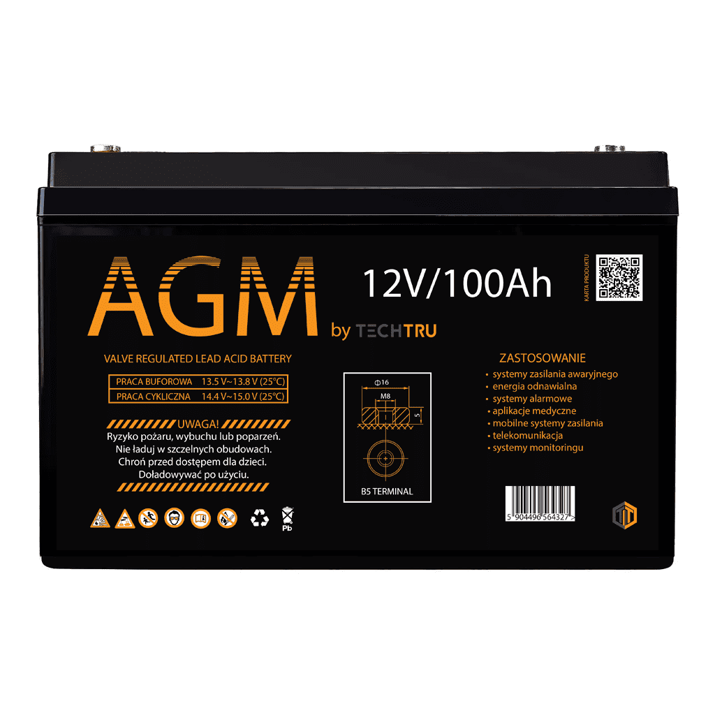 AGM-12-100 3 AGM Akumulator VRLA 12V 100Ah - obrazek 1
