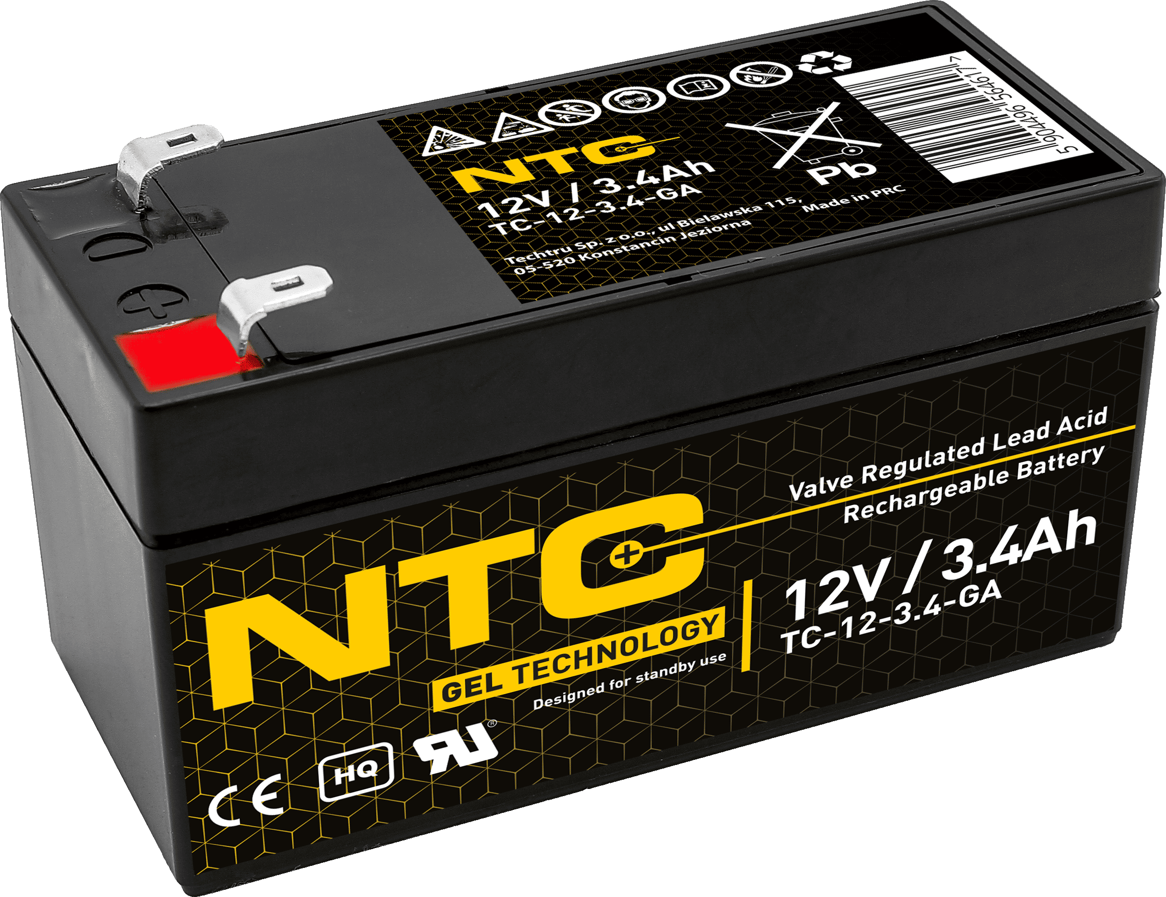 NTC-12-3.4-GA 1 NTC Akumulator VRLA GEL 12V 3,4Ah - obrazek 1