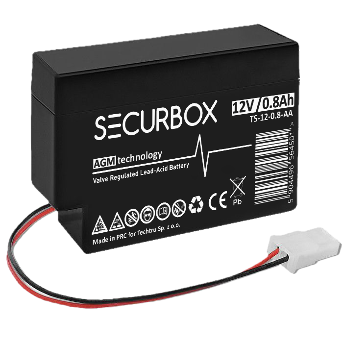 TS-12-0.8 SECURBOX Akumulator VRLA AGM 12V 0,8Ah - obrazek 1